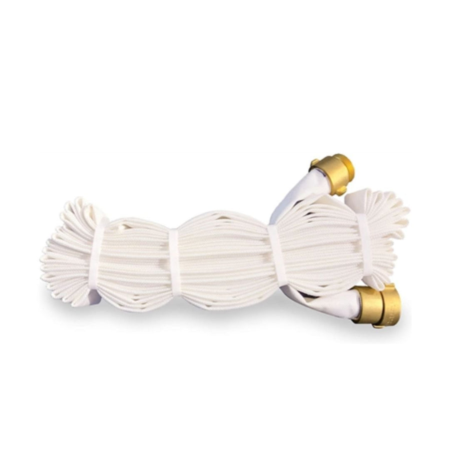 Standpipe Paragon Single Jacket Rack and Reel Sprinkler Fire Hose w/Brass NPSH/NST Coupling Adapter - Ready to be Clipped in 1 1/2" x 50' (Nozzle Included) image 0